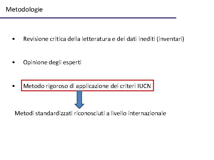 Metodologie • Revisione critica della letteratura e dei dati inediti (inventari) • Opinione degli