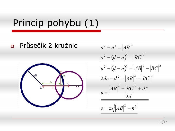 Princip pohybu (1) o Průsečík 2 kružnic 10 /15 