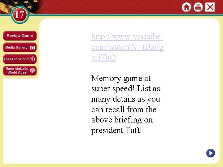 http: //www. youtube. com/watch? v=t. Ba. Fg oii. Fh. Q Memory game at super