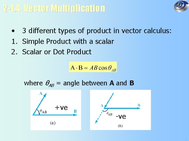 2 -1. 4 Vector Multiplication • 3 different types of product in vector calculus: