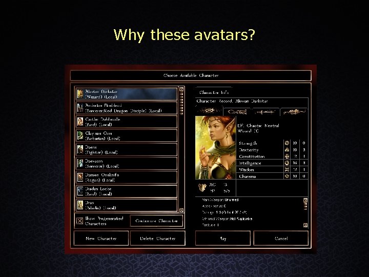 Why these avatars? 