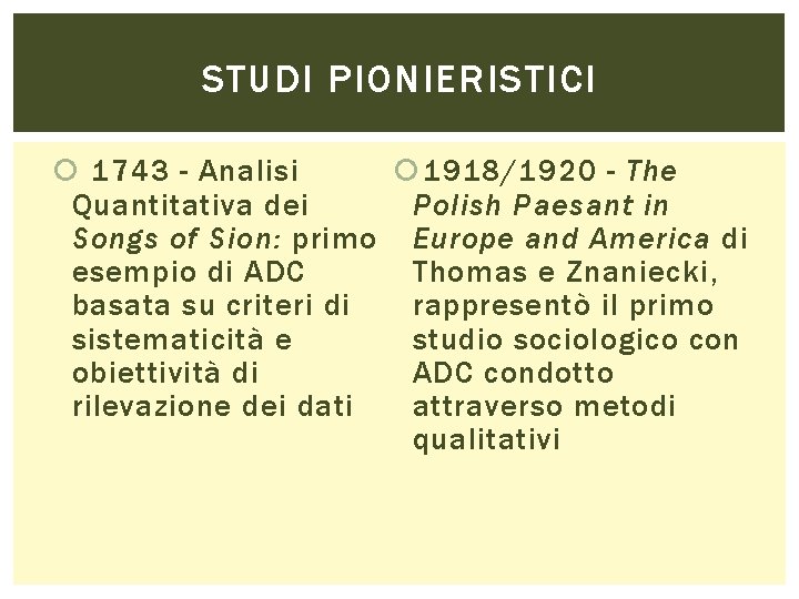 STUDI PIONIERISTICI 1743 - Analisi 1918/1920 - The Quantitativa dei Polish Paesant in Songs