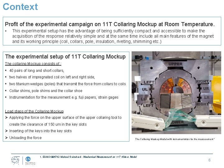 Context Profit of the experimental campaign on 11 T Collaring Mockup at Room Temperature.