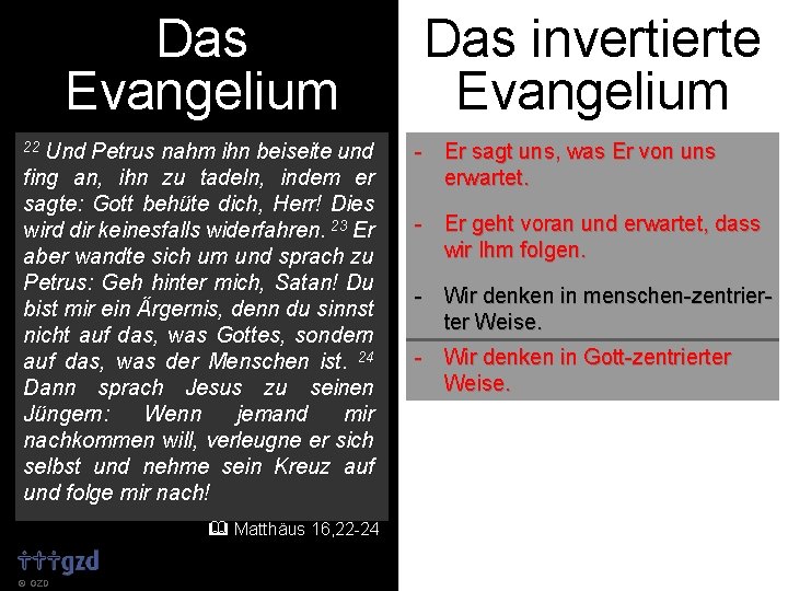 Das Evangelium Und Petrus nahm ihn beiseite und fing an, ihn zu tadeln, indem