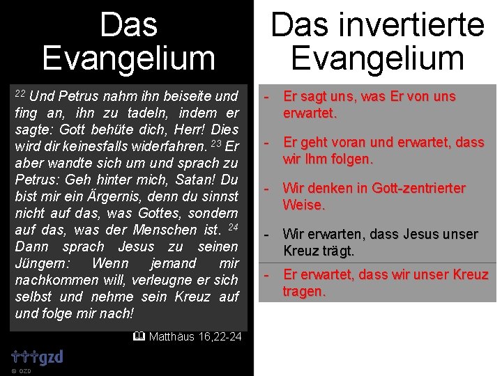 Das Evangelium Und Petrus nahm ihn beiseite und fing an, ihn zu tadeln, indem