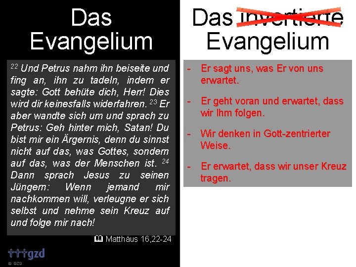 Das Evangelium Und Petrus nahm ihn beiseite und fing an, ihn zu tadeln, indem