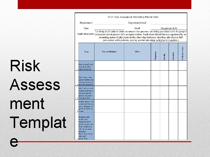 Risk Assess ment Templat e 