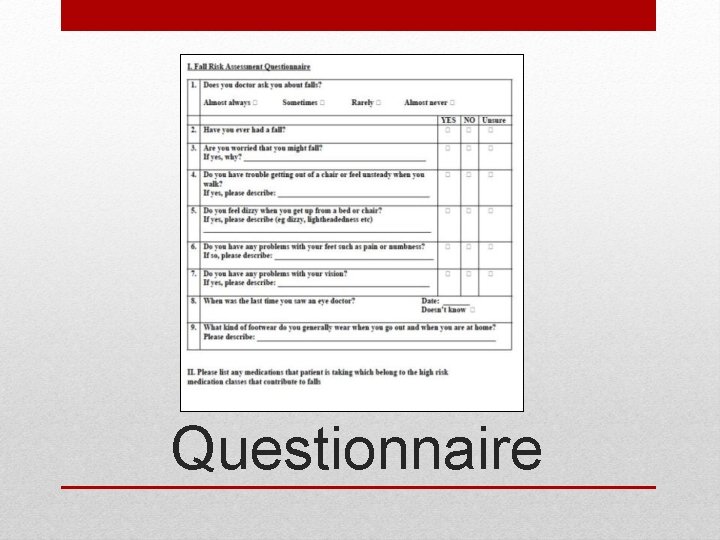 Audit Tool: Questionnaire 