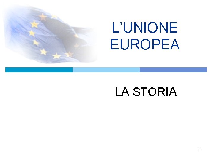 L’UNIONE EUROPEA LA STORIA 1 