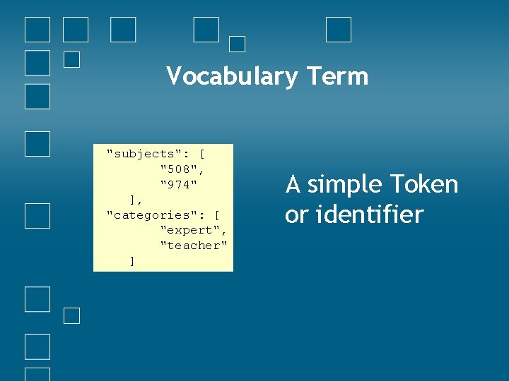 Vocabulary Term "subjects": [ "508", "974" ], "categories": [ "expert", "teacher" ] A simple