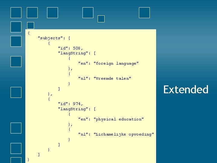 { "subjects": [ { "id": 508, "lang. String": { "en": }, { "nl": }