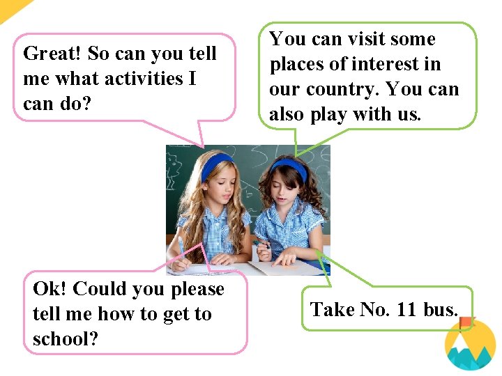 Great! So can you tell me what activities I can do? Ok! Could you Great! So can you tell me what activities I can do? Ok! Could you