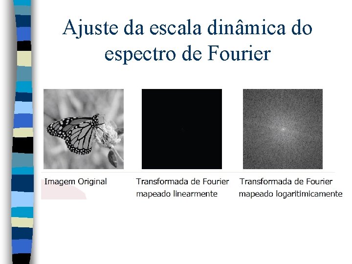 Ajuste da escala dinâmica do espectro de Fourier 