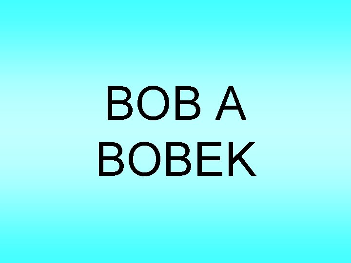 BOB A BOBEK 