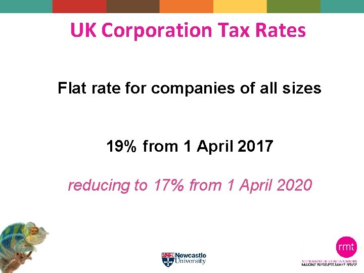 UK Corporation Tax Rates Flat rate for companies of all sizes 19% from 1