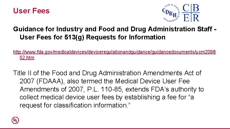 User Fees Guidance for Industry and Food and Drug Administration Staff - User Fees