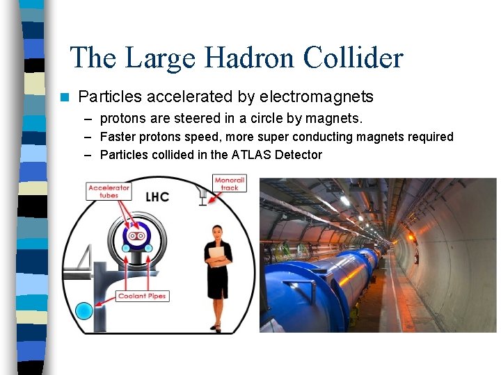 The Large Hadron Collider n Particles accelerated by electromagnets – protons are steered in