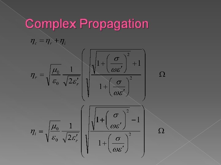 Complex Propagation 