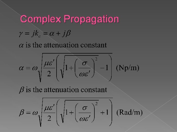 Complex Propagation 