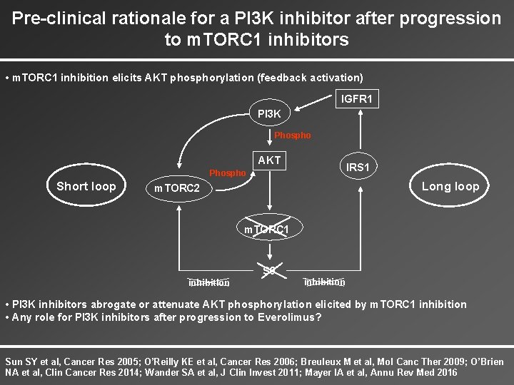 Pre-clinical rationale for a PI 3 K inhibitor after progression to m. TORC 1