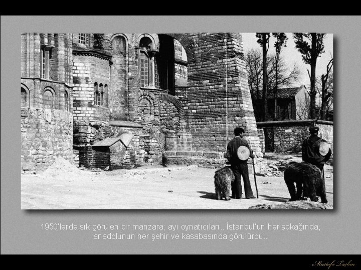 1950’lerde sık görülen bir manzara; ayı oynatıcıları. . İstanbul’un her sokağında, anadolunun her şehir