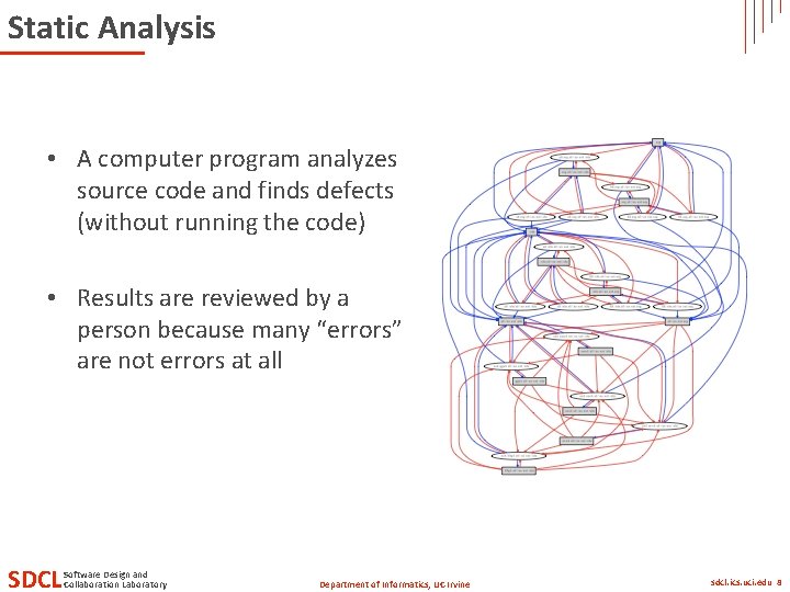 Static Analysis • A computer program analyzes source code and finds defects (without running Static Analysis • A computer program analyzes source code and finds defects (without running