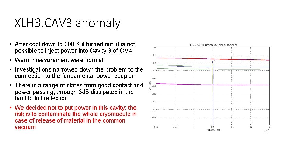 XLH 3. CAV 3 anomaly • After cool down to 200 K it turned