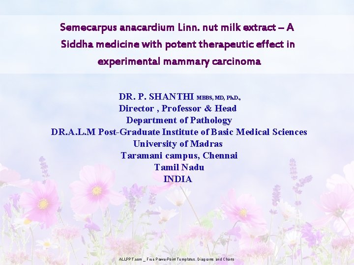 Semecarpus anacardium Linn. nut milk extract – A Siddha medicine with potent therapeutic effect