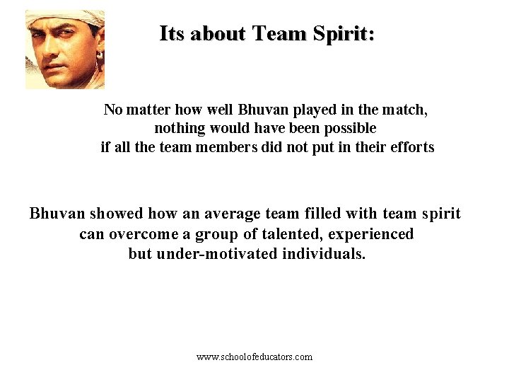 Its about Team Spirit: No matter how well Bhuvan played in the match, nothing