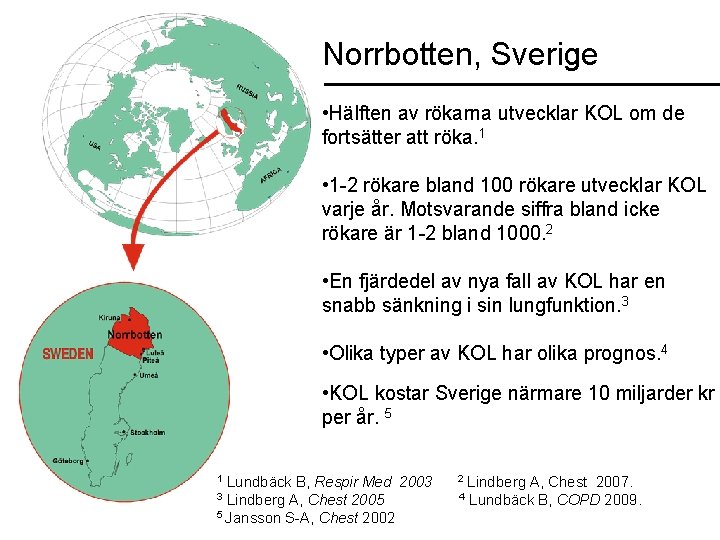 Norrbotten, Sverige • Hälften av rökarna utvecklar KOL om de fortsätter att röka. 1