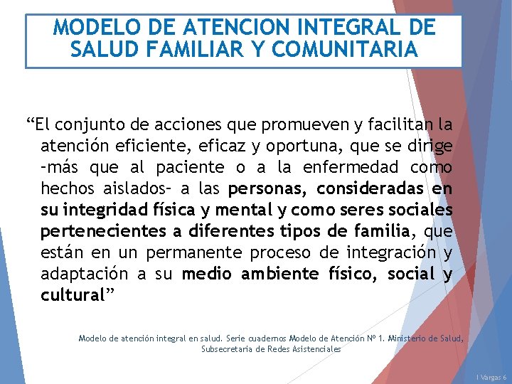 MODELO DE ATENCION INTEGRAL DE SALUD FAMILIAR Y COMUNITARIA “El conjunto de acciones que