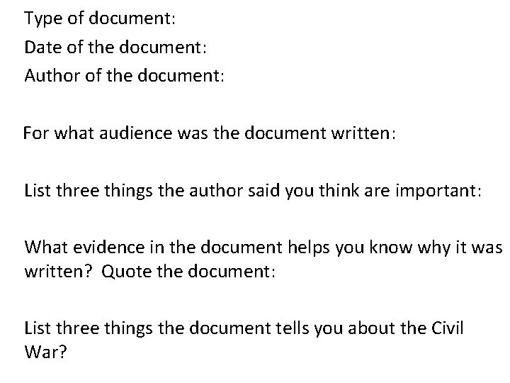 Type of document: Date of the document: Author of the document: For what audience