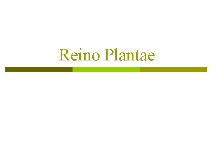 Reino Plantae 