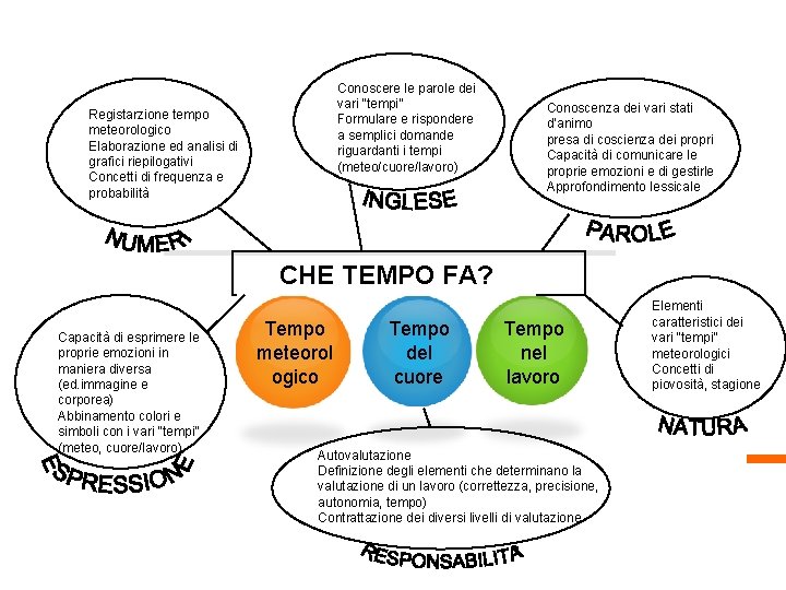 Registarzione tempo meteorologico Elaborazione ed analisi di grafici riepilogativi Concetti di frequenza e probabilità