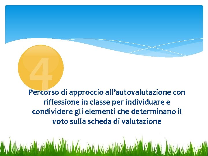 4 Percorso di approccio all’autovalutazione con riflessione in classe per individuare e condividere gli