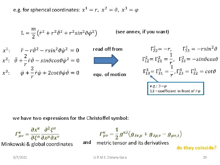  (see annex, if you want) read off from equ. of motion we have