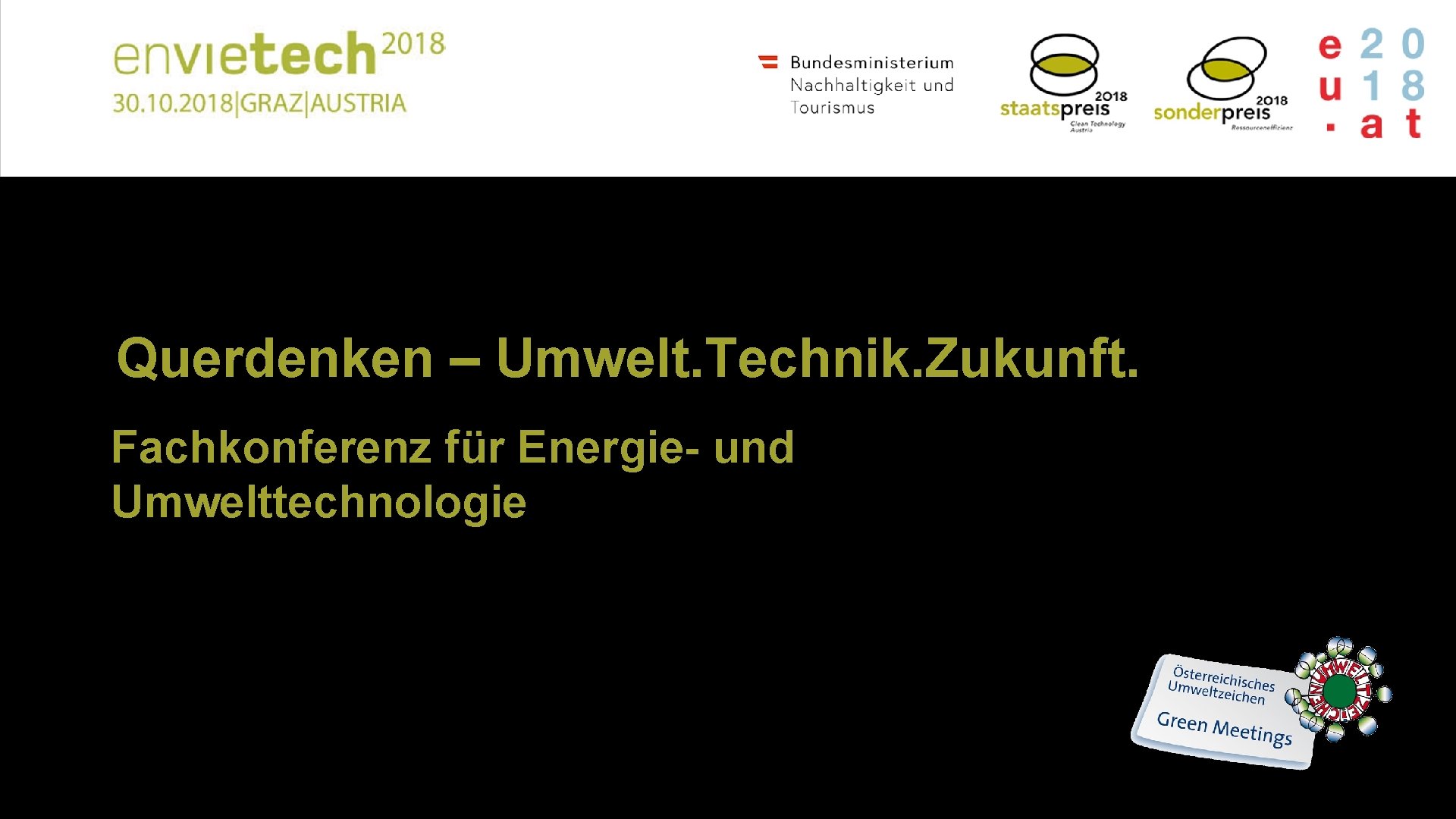 Querdenken – Umwelt. Technik. Zukunft. Fachkonferenz für Energie- und Umwelttechnologie 