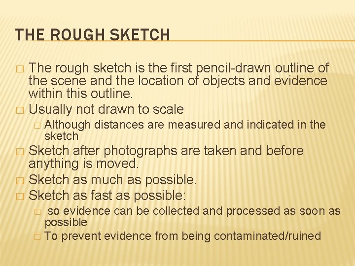 THE ROUGH SKETCH The rough sketch is the first pencil-drawn outline of the scene THE ROUGH SKETCH The rough sketch is the first pencil-drawn outline of the scene
