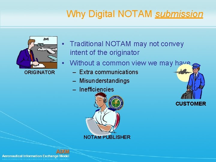 Why Digital NOTAM submission • Traditional NOTAM may not convey intent of the originator Why Digital NOTAM submission • Traditional NOTAM may not convey intent of the originator