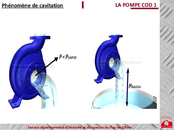 Phénomène de cavitation LA POMPE COD 1 Service départemental d’incendie et de secours du