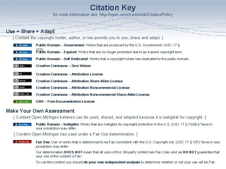 Citation Key for more information see: http: //open. umich. edu/wiki/Citation. Policy Use + Share Citation Key for more information see: http: //open. umich. edu/wiki/Citation. Policy Use + Share