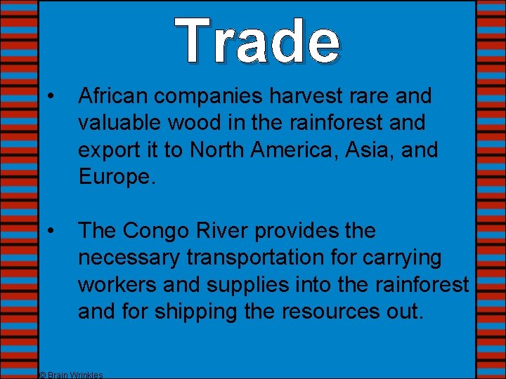 Trade • African companies harvest rare and valuable wood in the rainforest and export