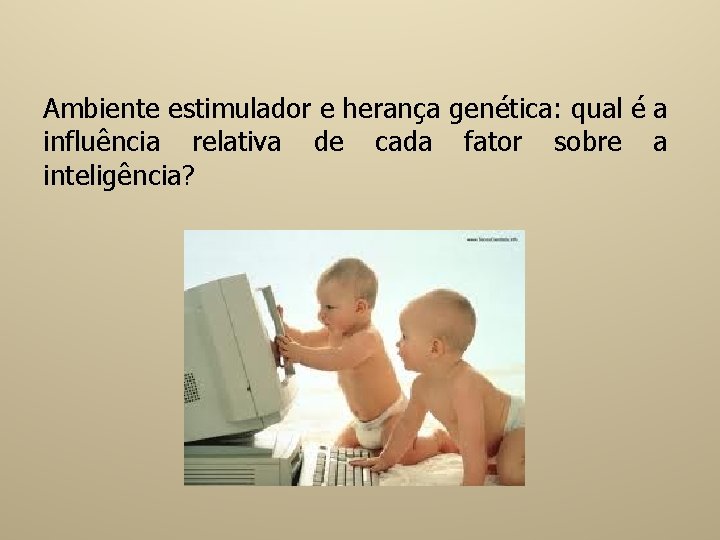 Ambiente estimulador e herança genética: qual é a influência relativa de cada fator sobre