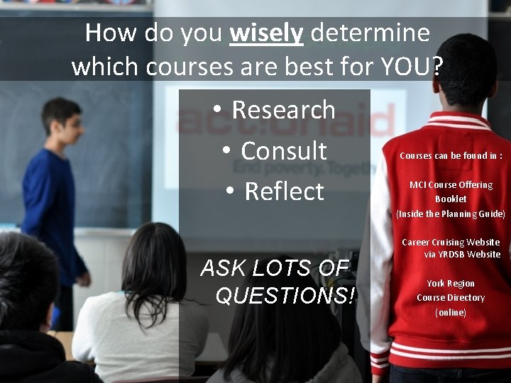 How do you wisely determine which courses are best for YOU? • Research •