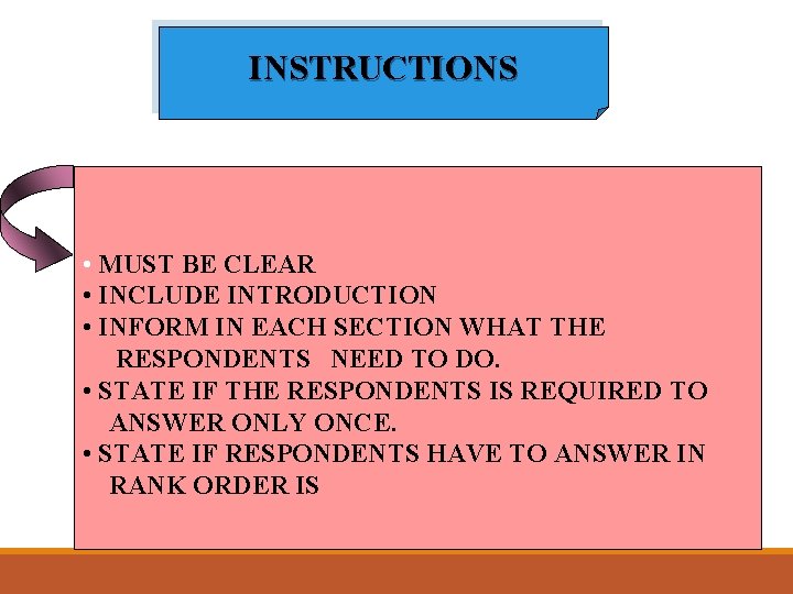 INSTRUCTIONS • MUST BE CLEAR • INCLUDE INTRODUCTION • INFORM IN EACH SECTION WHAT