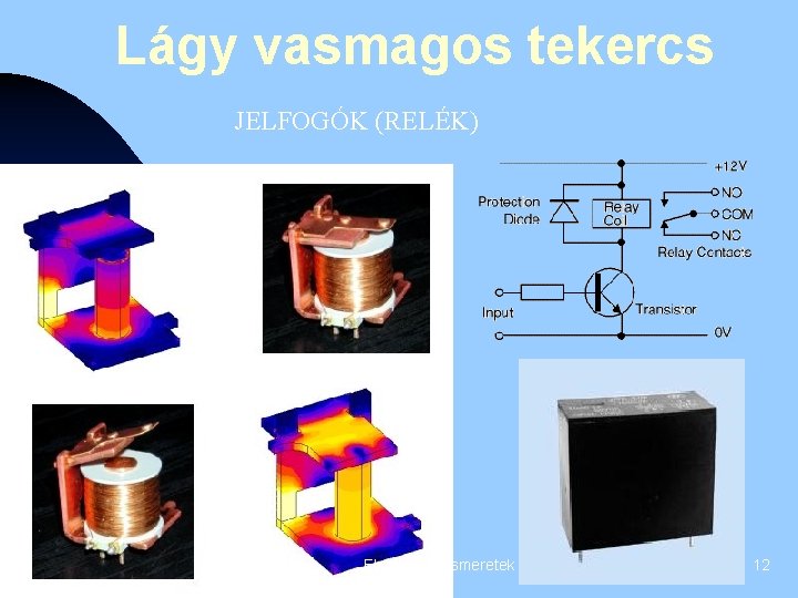 Lágy vasmagos tekercs JELFOGÓK (RELÉK) Elektronikai ismeretek 12 