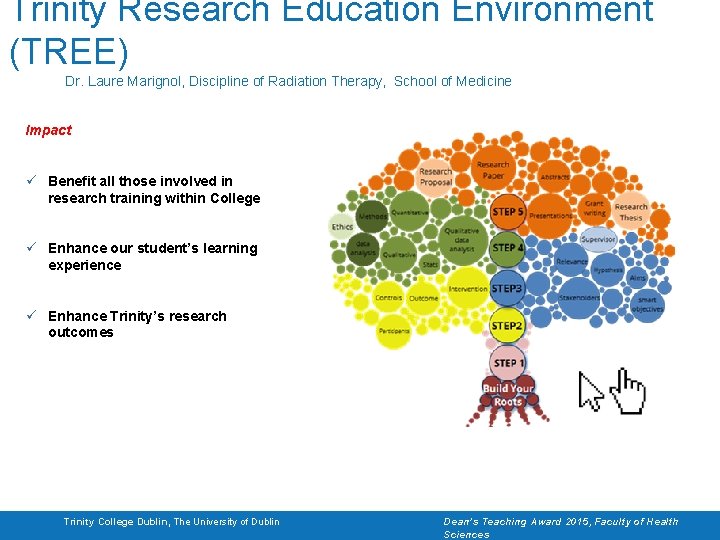 Trinity Research Education Environment (TREE) Dr. Laure Marignol, Discipline of Radiation Therapy, School of Trinity Research Education Environment (TREE) Dr. Laure Marignol, Discipline of Radiation Therapy, School of