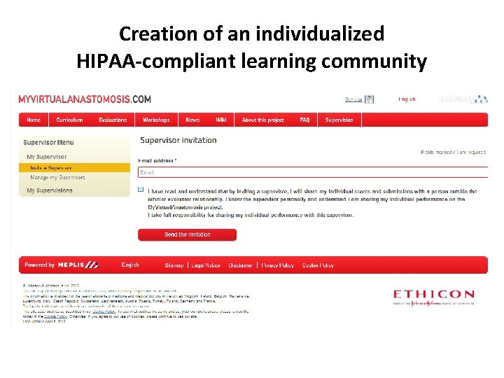 Creation of an individualized HIPAA-compliant learning community 