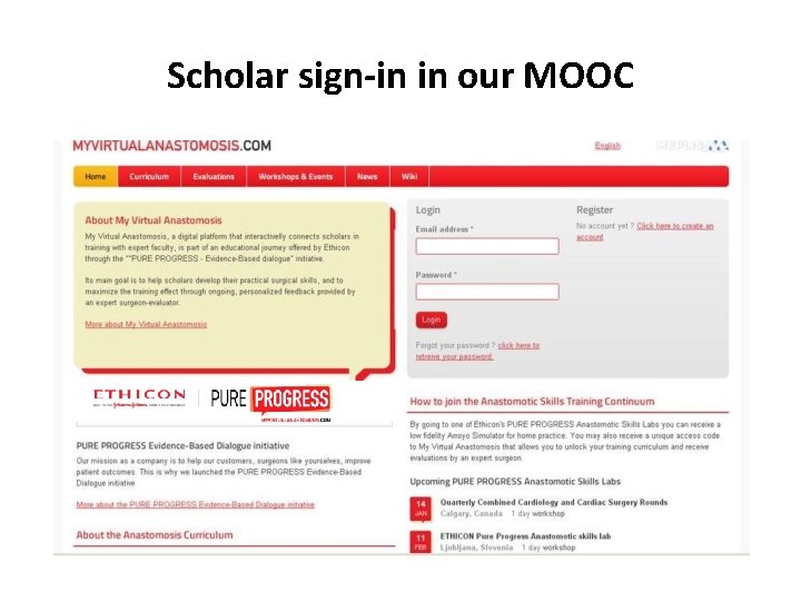 Scholar sign-in in our MOOC 