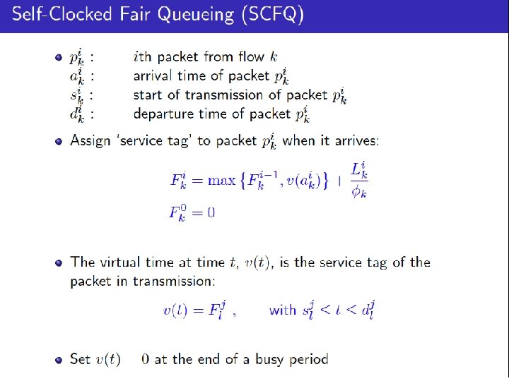 Variations of Weighted Fair Queueing Issues with WFQ